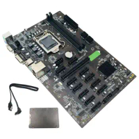 B250 BTC Mining Motherboard with 120G SSD+SATA Cable 12XGraphics Card Slot LGA 1151 DDR4 USB3.0 SATA3.0 for BTC Miner