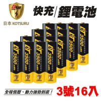 【日本KOTSURU】8馬赫 1.5V恆壓可充式鋰電池(3號16入)✦再送電池收納盒