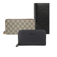 GUCCI 古馳 經典拉鍊/對開長夾(多款任選)