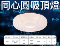 好時光～台灣出貨 LED 60W 吸頂燈 同心圓吸頂燈 遙控調光調色 適合3-5坪 全電壓 奶油風 客廳臥室房間