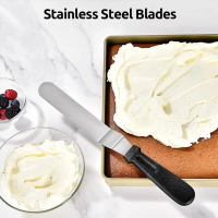 【L Cral】 1pc Stainless Steel Cake Spatula, Cake Decorating Knifes with Handle, Cake Cream Spatula