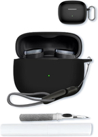 Case for Bowers & Wilkins Pi8 Wireless EarbudsSoft Shockproof BOVUGAC Silicone Case Cover with & Cl