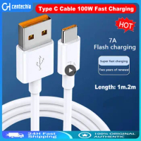 1~7PCS New 7A 100W Type C Cable 100W Fast Charging Wire For OPPO Oneplus Huawei P40 P30 Samsung Realme TypeC Charger Data Cord