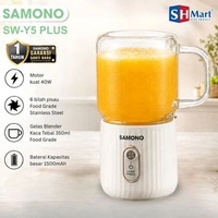 Samono Portable Juicer Blender Mini Gelas Kaca Rechargeable Baterai 1500mAh SWY5PLUS (MEDAN) WHITE