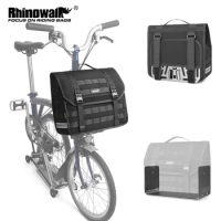 Rhinowalk Bike Front Handlebar Bag 13L Waterproof Quick Release Cycling Tube Bag Basket For Brompton With Inner Support Board