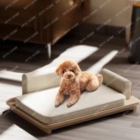 Solid Wood Kennel Bed Summer Removable and Washable Dog Sofa Small Dog Cat Pet Bed Pet Cage for Cat Cage Pour Chat Cage Chat