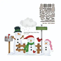 christmas snowman letterbox bird metal cutting layering die scrapbooking die photo album decoration diy card craft 2022 new