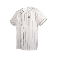 PUMA P.TEAM 男流行系列棒球風短袖襯衫-歐規 棒球 運動 上衣 襯衫 T恤 62249165 米黃黑