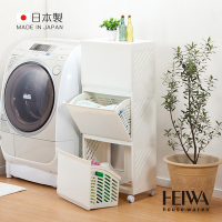 日本平和Heiwa Clevan日製多功能前開三層分類洗衣籃櫃(附輪)