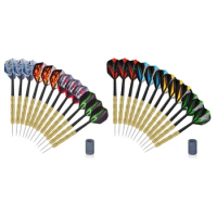 Darts Safe Darts 12Pcs 14 Grams Professional Safe Darts Set Steel Tip Iron Barrels with Plastic Shaf