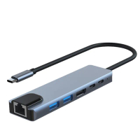 【YOLU】6合1 Type-C多功能PD快充HUB集線器 HDMI網卡轉接器 傳輸擴充轉接頭(for macbook/Surface/ipad)