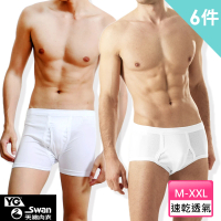 YG 天鵝內衣 5+1件組 舒適優質透氣羅紋內褲 -速(三角褲/四角褲/男內褲)