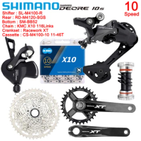 SHIMANO DEORE 10 Speed Complete Kit for MTB Bike M4100 M4120 Groupset KMC Chain Racework XT Crank Suit Original Bicycle Parts