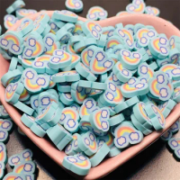 50g Newest Cloud Rainbow Slice mixed Polymer Clay Sprinkles Ball for Crafts Decor DIY Slime Shaker Cards Filler Accessories