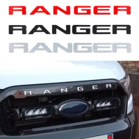 Grille Top Logo Letter For Ford Ranger Grills RANGER 3D Emblem Original Size ABS Sticker With Glue Chromium Styling 6 Color