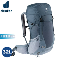 【Deuter 德國 FUTURA 32L 透氣網架背包《深藍/水藍》】3400821/輕量登山包/自行車背包/健行包