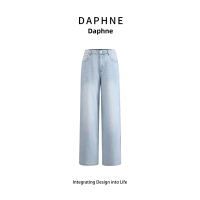 Seluar Denim Kasual Wanita, Pinggang Tinggi, Kaki Lurus, Kaki Lebar, Pelangsingan Badan, Fesyen dan 