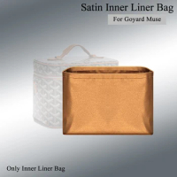 Silk Satin Purse Organizer Insert for Goyard Muse Cosmetics Bag Slim Inner Liner Bag Storage Bag Organizer