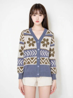Cardigan Ardelia PREMIUM BY LIZZY Knitwear Wanita Outer Motif Bunga