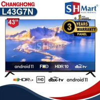 Tv Changhong Android 43 Inch L43G7N Android 11 Frameless HD Digital Garansi Resmi (MEDAN)
