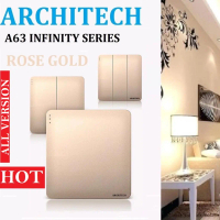 ARCHITECH SAKLAR INFINITY A63 GOLD SAKLAR DAN STOP KONTAK / SAKELAR LAMPU / SWITCH SOCKET /  SERIES 