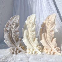 Feather Decorative Silicone Candle Mold Geometric Angel Soy Wax Mould Abstract Art Decorative