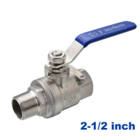 High quality Type Two Ball valve Stainless steel DN65 2 1/2 inch male to female thread SS304 316 2 way Ball Valve