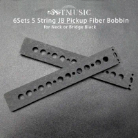 6Sets Jazz Bass Pickup Fiber Bobbin of 5 String JB Bass Pickup DIY Parts Fiber Bobbin Neck or Bridge Black