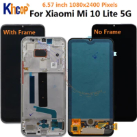 For Xiaomi Mi 10 Lite 5G LCD with Frame Touch Screen Digitizer Assembly For Mi 10 Lite LCD Display mi 10Lite LCD 5G