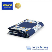 Uniland Sarung Katun Kasur Lipat - Sprei Resleting 160x200 Blue