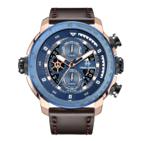 Evans Jayden Jam Tangan Pria 9466 Kulit Kaca Sapphire Chronograph Water Resistant 5 ATM Watches