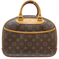 【二手名牌BRAND OFF】LOUIS VUITTON LV 路易威登【再降價】棕色 原花 PVC塗層帆布 Trouville 手提包 M42228