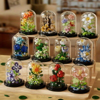 ชุดบล็อคตัวต่อดอกไม้, DIY, ตกแต่งงานแต่งงานสุดโรแมนติก, ตกแต่งเดสก์ท็อป, ของเล่นเพื่อการศึกษา, ของขว