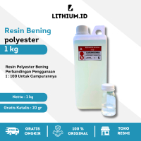 1 Kg Resin Bening + Katalis 20 Gram Tipe Polyester Bening TM