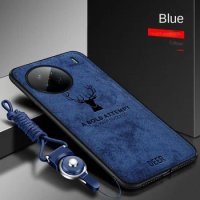 For VIVO X100 X90 X80 X70 X60 X50 Pro Plus Case Soft Silicone+Hard fabric Deer Slim Protective Back Cover Case for VIVO X100pro