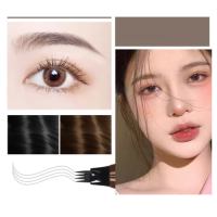 2支四叉眉筆持久防水防汗不脫色不暈染細頭(1#)(淺棕色)#N80_014_300