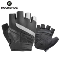 ROCKBROS Cycling Gloves Half Finger Shockproof Wear Resistant Breathable MTB Road Bicycle Gloves Men Women Sports Bike Equipment