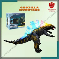 Action Figure Godzilla Earth King Of Monster Kaiju Mainan Anak Ada Lampu
