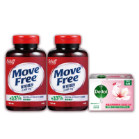 【Move Free 益節】葡萄糖胺錠2入+滴露滋潤倍護香皂100g*3入(共300錠)