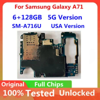128GB For Samsung Galaxy A71 A716U Unlocked Motherboard 100% Tested Full Working Main logic board SM-A716U Clean imei