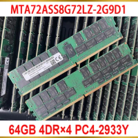 1 Pcs Server Memory For MT RAM 64G 64GB 4DR×4 PC4-2933Y DDR4 2933 MTA72ASS8G72LZ-2G9D1