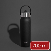 《S well》Explorer不鏽鋼吸管保溫瓶-曜石黑700ml-- 保溫杯 保冷保冰杯 運動水壺 手搖飲 環保杯 便攜杯 咖啡杯 隨行杯 手提提把 母親節禮物