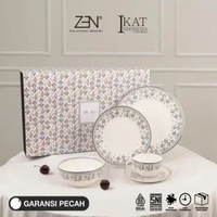 ZEN X Didiet Maulana Gift Set Piring Makan Mangkuk Cup Saucer Keramik Pinggan Smarana isi 5 pcs + Gi