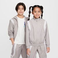 【NIKE 耐吉】外套 童裝 大童 男女童 運動立領外套 防風外套 K NK RPL CROSSOVER JKT 灰白 FZ5233-009