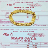 gelang tangan rantai plat padi perhiasan dewasa emas muda anti karat Bracelets