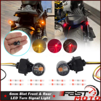Motorcycle Turn Signal Lights Amber Red Brake Light Mini Flashing Indicator Light For Hyosung Aprilia Buell Street Bike Cruisers