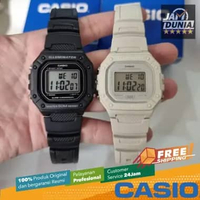 JAM TANGAN COUPLE CASIO DIGITAL ORIGINAL RESIN BLACK & WHITE CASIO W-218H-1A W-218HC-8A CASIO W 218H