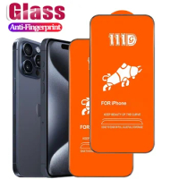 2PCS mica For iPhone 15 14 13 Pro Max Screen Protector Film iPhone 11 12 Pro Tempered Glass iPhone15 pró máx Accessories 111D