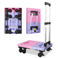 Mute Large Hand Buggy Portable Trolley Platform Trolley Home Shopping Cart Trailer Shopping Cart