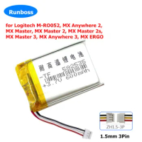 Mouse Battery 3.7V 600mAh 533-000120 for Logitech M-RO052, MX Anywhere 2, 3,MX Master, 2, 2s, 3,MX ERGO